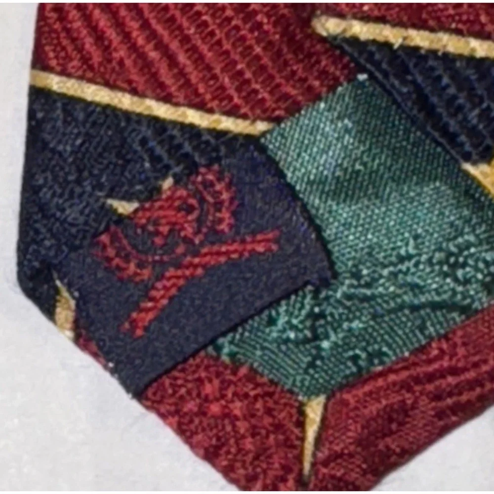 Tommy Hilfiger Nautical Tie Red Navy Sailboats Italian Silk Made in USA REPP